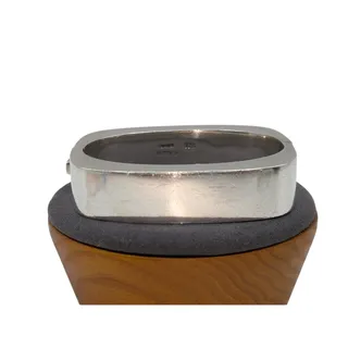 Photo of Vintage Taxco 925 Sterling Mexico Chunky Rectangle Hinged Bangle Bracelet
