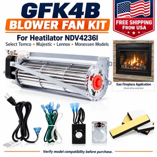 Photo of GFK4B Blower Fan Kit for Heatilator NDV4236I, Temco, Majestic, Lennox, Monessen