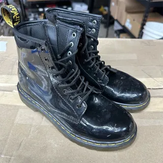 Photo of Dr. Martens 1460 Black Gloss Combat Boots | Women's 5 | Pre-Owned - Good