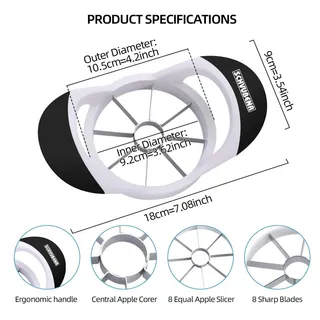 Photo of 3.5 Inch Apple Slicer - Professional Apple Cutter - Stainless Steel Apple Corer