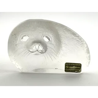 Photo of MATS JONASSON Full Lead Crystal Seal Figurine/Paperweight Made in Sweden Signed