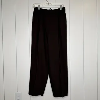 Photo of Liz Claiborne Brown Wool Blend Pleated Wide Leg Trousers Women’s 12P