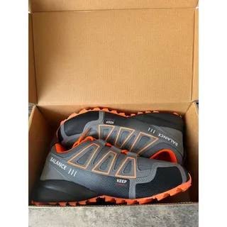 Photo of Mens 10 Balance Hiking Shoes Non-Slip Comfy Breathable Walking- Gray / Orange
