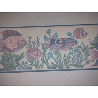 Photo of York Wallpaper Border 7" Fish Under Water - Nautical - Ocean Theme - 5 yds