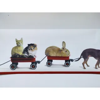 Photo of Taylor Wallcovering Pre-pasted Decorative Wall Border - Animal Train - 5 yds