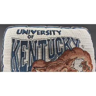 Photo of Vintage Univ of Kentucky Wildcats Tapestry Pillow 16x16 Woven Mascot Decor