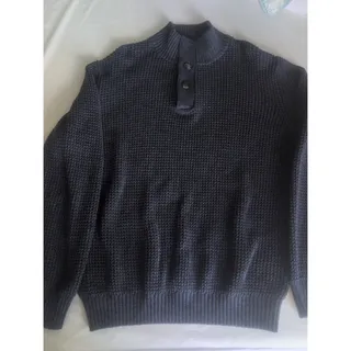 Photo of Original Weatherproof Vintage Mens XL 1/4 Button Up Mock Neck Sweater 100%cotto