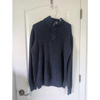 Photo of Original Weatherproof Vintage Mens XL 1/4 Button Up Mock Neck Sweater 100%cotto