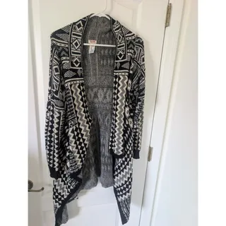 Photo of Mossimo Supply Co. Women’s Black/White Geometric Open Front Cardigan Sweater XL