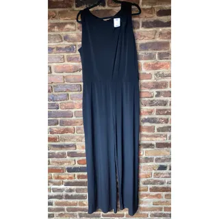 Photo of NWT Jason Wu QVC Black Sleeveless City Knit Wide Leg Jumpsuit Women's Size XL