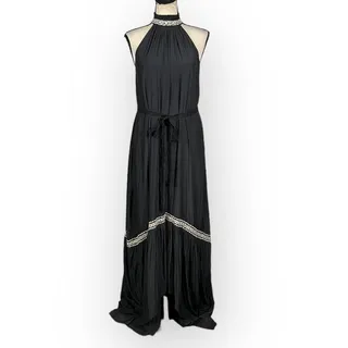 Photo of Ramy Brook Terra High-Neck High-Low Dress Women's Small Black Halter Tie Waist